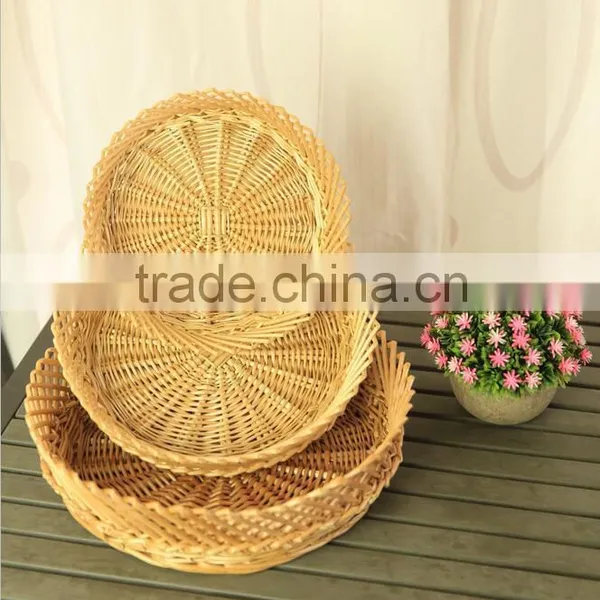 Natural Wicker Basket for Fruit and Bread Home Storage Baskets Hamper Basket photo-2