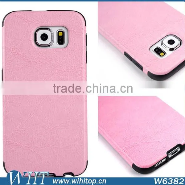 Crazy Horse Pattern TPU Back Cover Leather Coated Case for Samsung Galaxy S6 G9200 photo-4