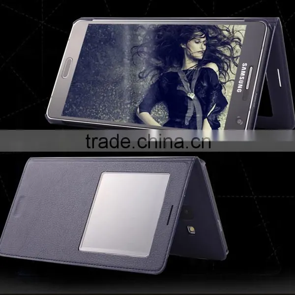 Bulky Buy From China Smart Front Window Leather Case Flip Phone Case For Samsung A7/A8 photo-5