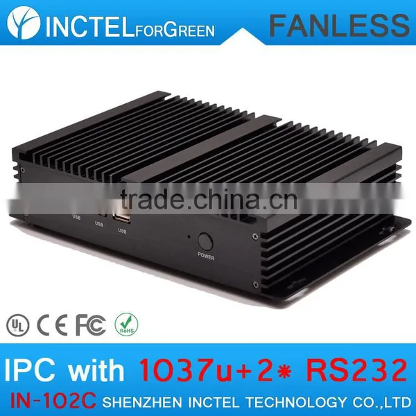 Fanless Mini Industrial PC Computer Workstation With 2 COM 4 USB 3.0 Intel Celeron 1037u Processor With 4G RAM Only photo-6