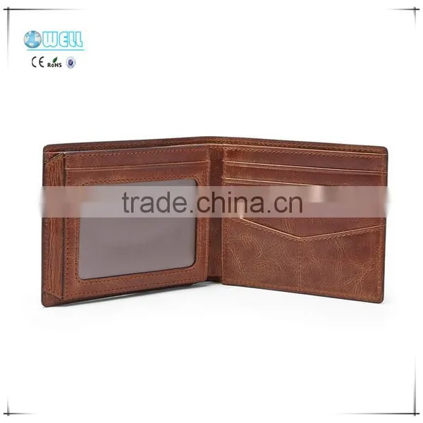 2016 Men Fashion Genuine Leather Short Wallet 100% Real Leather Purse photo-3