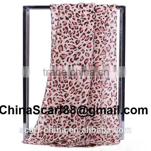 Chiffon Leopard Scarf Wholesale photo-2