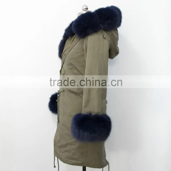 Made in China Fashionable Military Parka Jacket With Real Fox Fur Hood Trim photo-4
