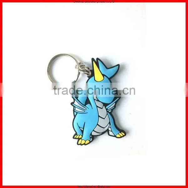 Cute dragon shape pvc keychain&cheapest smart metal key chain with top popular