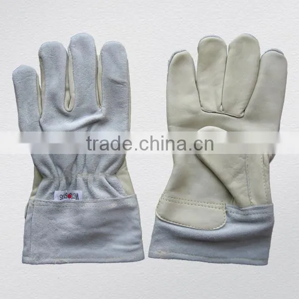 Cow Grain Leather Palm White Winter Glove