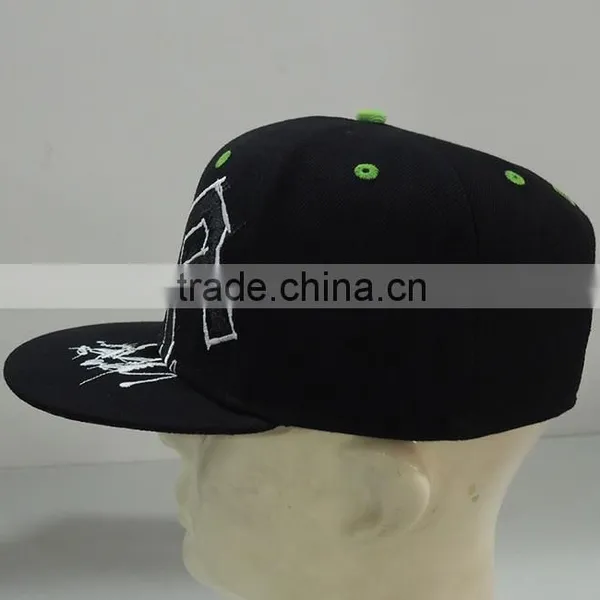 Contrast Button Embroidery SNAPBACK Flat Bill Hat photo-2