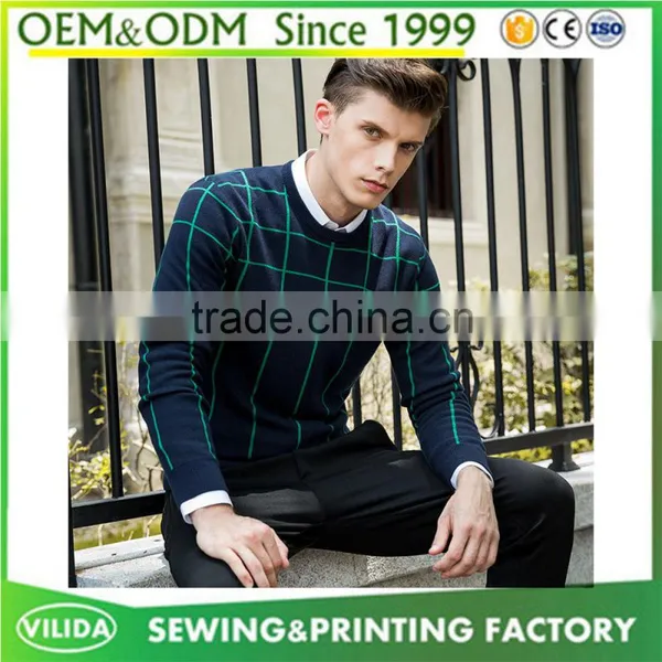 High Quality Autumn Mens Knitted Pullover Sweater New Style 100% Woolen Knitted Sweater photo-2