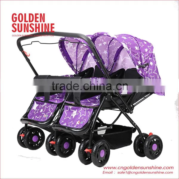 Twins Baby Stroller/Baby Pushchair/Baby Pram/Baby Carriage For Sit And Lay photo-4