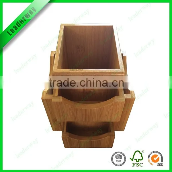 Stand Office Bamboo Supply Stationery Holder on the Desk