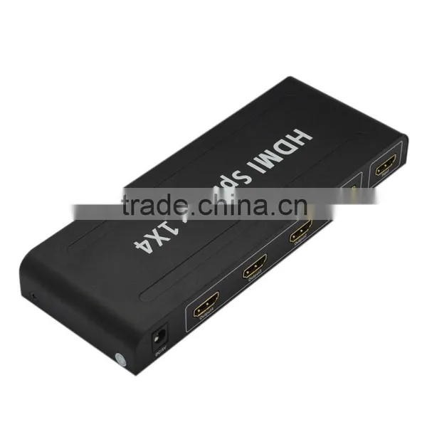 High Quality Black 4 Port 1*4 HDMI Splitter Support 3D 1080P photo-5