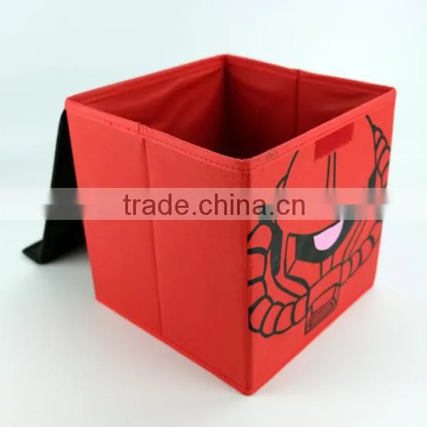 Printed Cute Lid Dustproof Sturdy Kids Fabric Storage Box , Toy Clothing Shoes T-shirt Fabric Storage Box photo-4