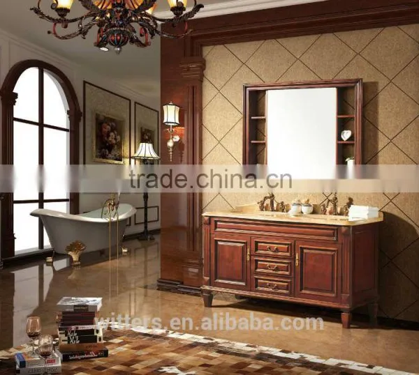 Luxury Royal Living Room Furniture Classic Solid Wood Bathroom Vanity Kit With Basin Sink and Faucet WTS802 photo-6