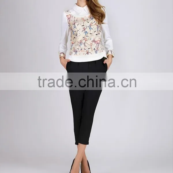 PRETTY STEPS 2016 China Different Types of Blouse Designs Spring New Design Print Casual Lady Blouse photo-5