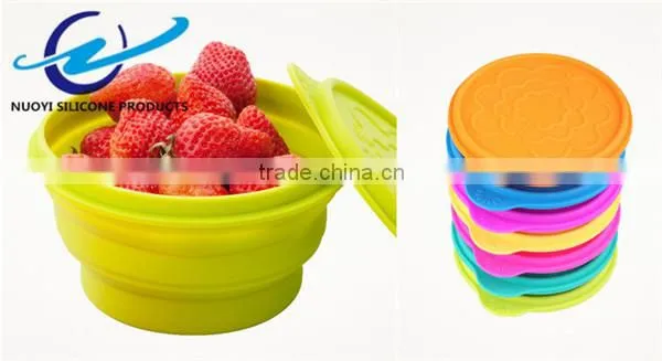 Eco-friendly Food Grade Silicone Collapsible Bowl With Lid photo-6
