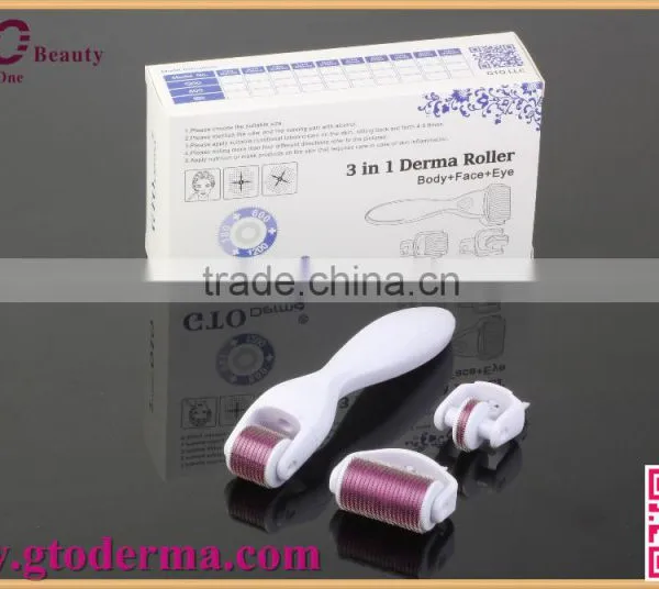 2016 Newest 3 In1 180+600+1200 Needle Derma Roller for Hair Loss Treatment photo-6