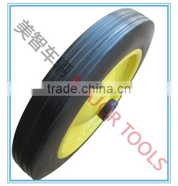 320mm Solid Rubber Yellow Wheel for Tool Carts photo-2
