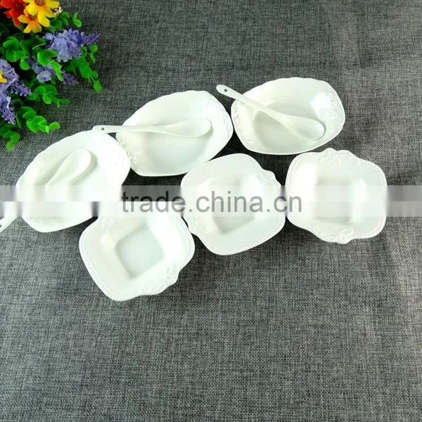 Corporate Gift 2016 3pcs White Ceramic Bowl With Spoon Set In Gift Box photo-6