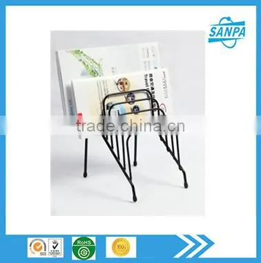 Office Supplier 6 Slot Metal Wire CD DVD Magazine Booklet Display Rack Stand