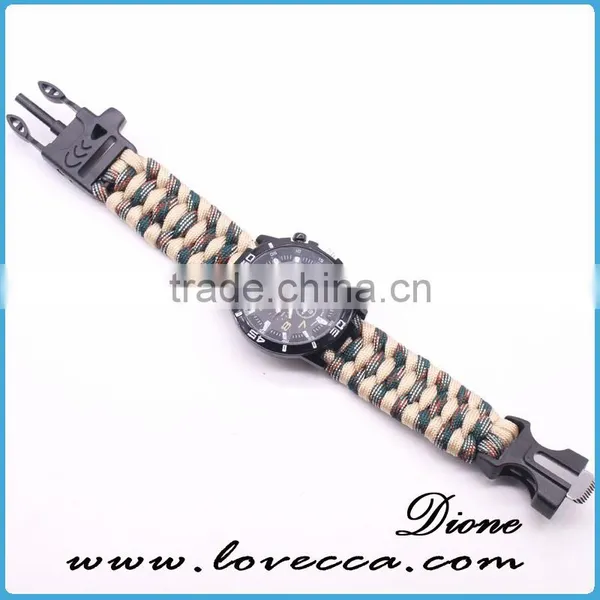 Outdoor Survival Waterproof Hot Selling Fashion Compass Watch Paracord Bracelet With Fishing Bag photo-5