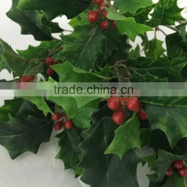 Artificial Holly Plant Branch With Red Berries for Xmas Decoration photo-2