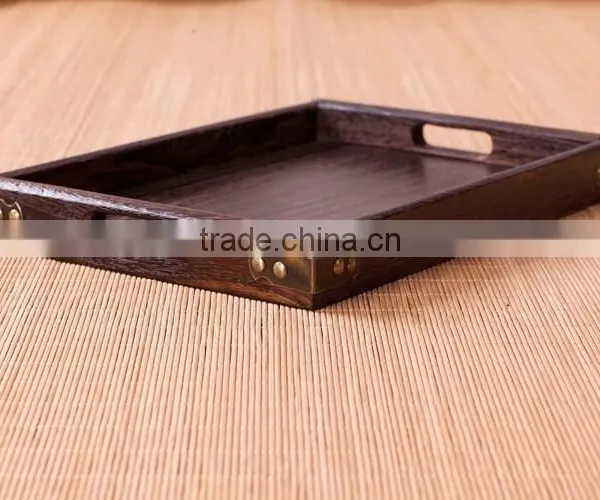 Wooden Tea Tray ,retro Large Solid Wood Dinnerware Rectangular Tray photo-3