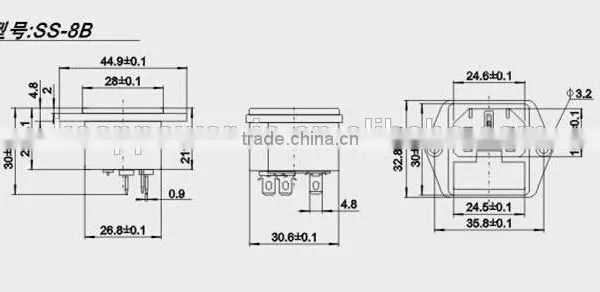 AC Power Socket With Fuse Fixing Hole Male Socket Copper Word Computer Host Speaker SS-8B photo-2