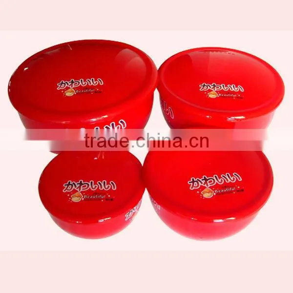 Four-piece Food Grade Bi-Color Plastic Microwave Bowl With Lid photo-3