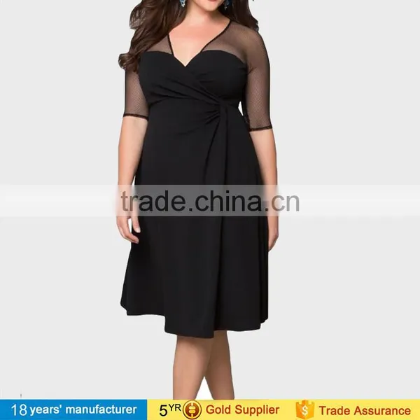 Elegant Plus Size Sexy Cocktail Party Knee Length Fashionable Dress Designs for Fat Women Wear Xxx Large Dress photo-2