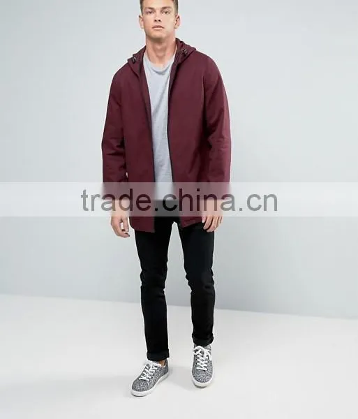 2017 Xinlan Manufacturer High Quality New Design Autumn Durable 100% Cotton Burgundy Running Casual Men Jacket photo-4