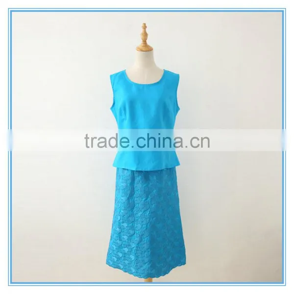 Latest Design Bubble Heavy Embroidery Church Suits for Female photo-4