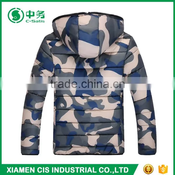 Morden Popular Korean Style Mens Warm Hooded Camo Down Jacket for Winter photo-4