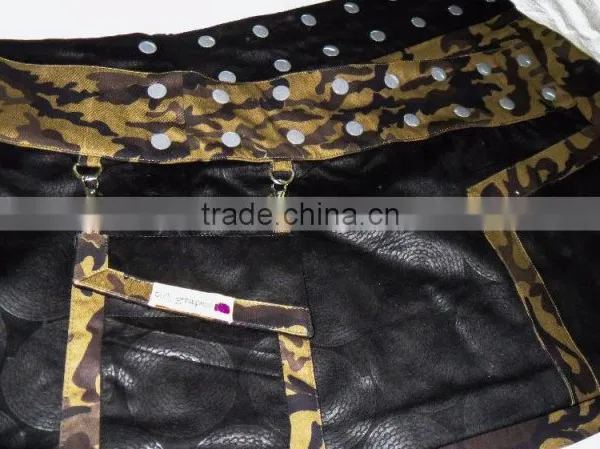 Mature Sexy Girl's Chilly Grapes Short Side Camouflage Jean Skirts photo-4