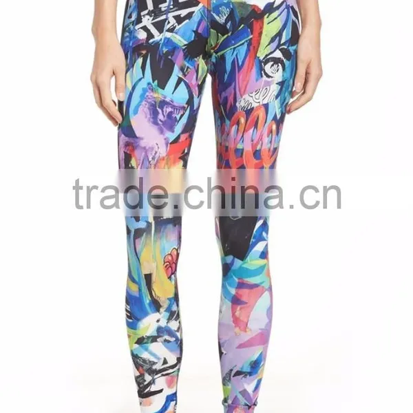 Custom Design Women Yoga High Waist Sport Leggings Digital Print Fitness Pants photo-3