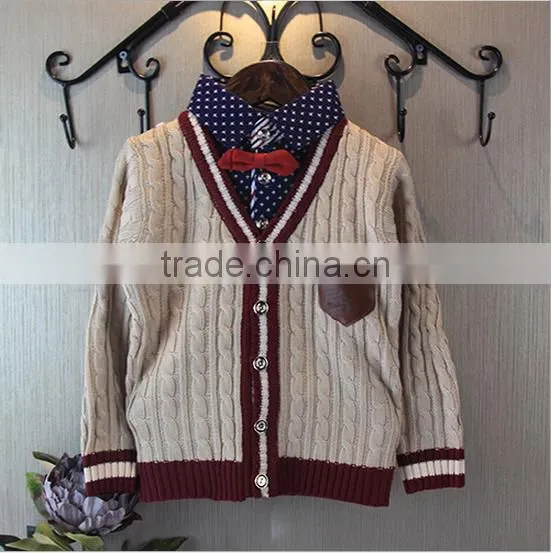 High Quality Cotton Cardigan Sweater Sample Design Primary School Uniform photo-2
