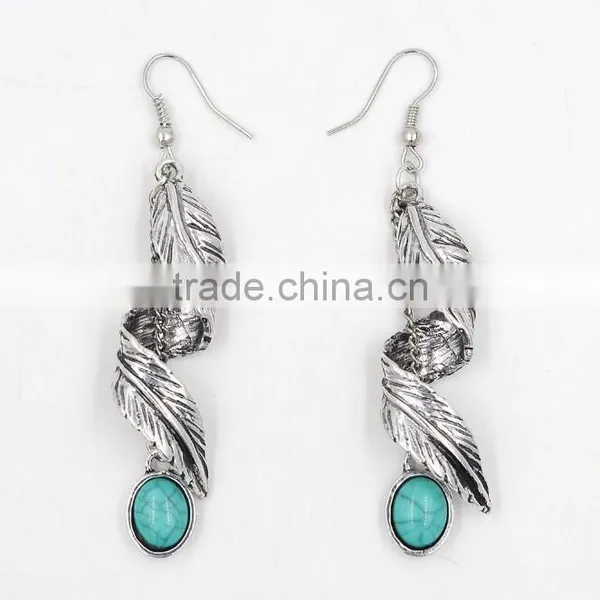 Zm53244a Vintage and Classical Green Color Diamond Drop Style Silver Earrings photo-4