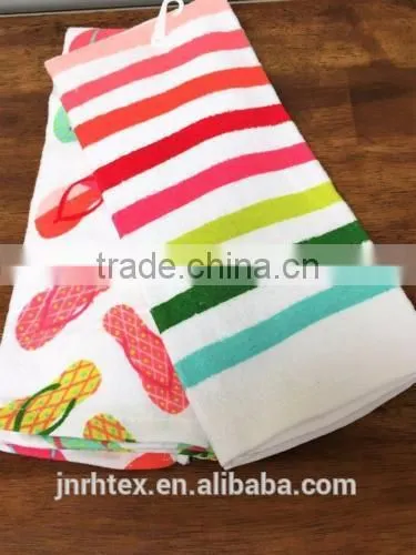 Set of Colorful Sandals & Stripes Gourmet 100% Cotton Kitchen Tea Towels photo-3