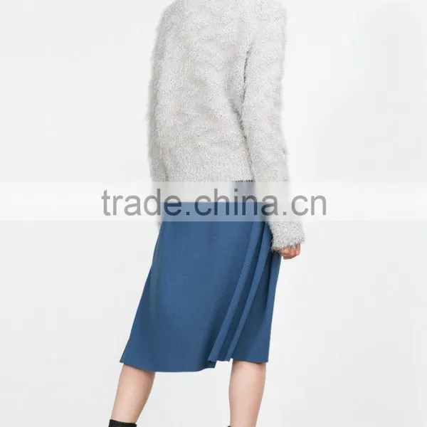 High Quality Skirt Australia Latest Design Oem Jersey Knit Ruffle Skirt for Women photo-3