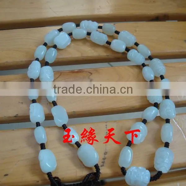 Jewels Jade Hetian Jade Jade Necklace Male Eighteen Arhats Handmade Jade Pendant Necklace Chain Lanyard Mens Genuine Jade Stone photo-2