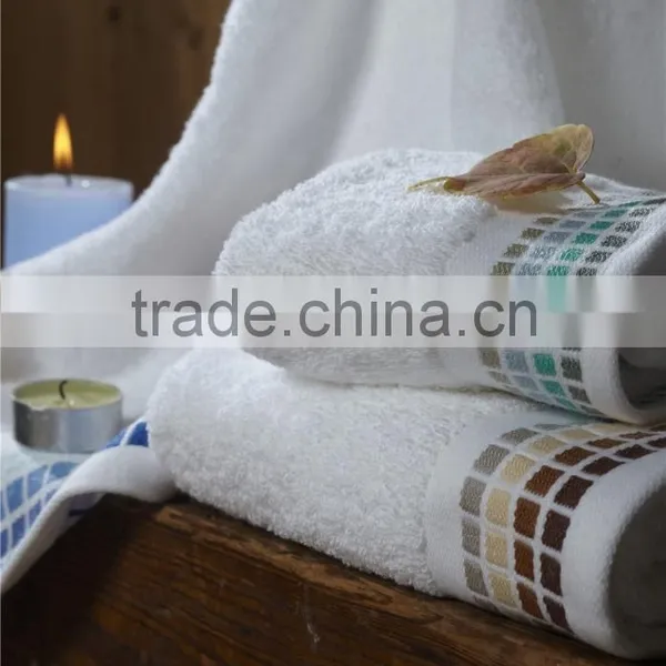 Wholesale Fancy Design Embroider Dobby Border Bath Towel Hand Towel Manufacture photo-4
