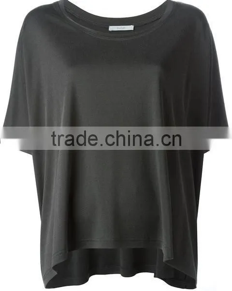Custom Women Short Sleeve O Neck Oversized T-Shirts for Printing,Oem Summer Clothes Black Loose T-Shirts for Women photo-2