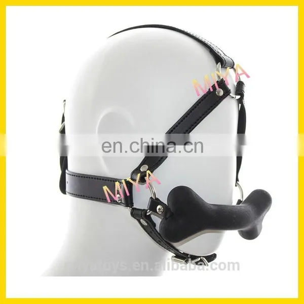 Black Red Pink Silicone Rubber Ball Gags Dog Bone Mouth Ball Gags photo-2