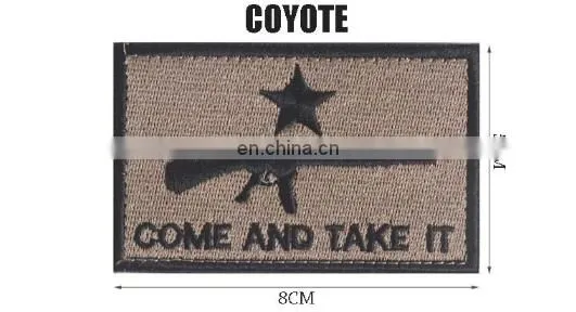 High Quality Cheap Price China Factory COME AND TAKE IT Embroidery Patch, Custom Your Own Design Embroired Badge Patch Velcr