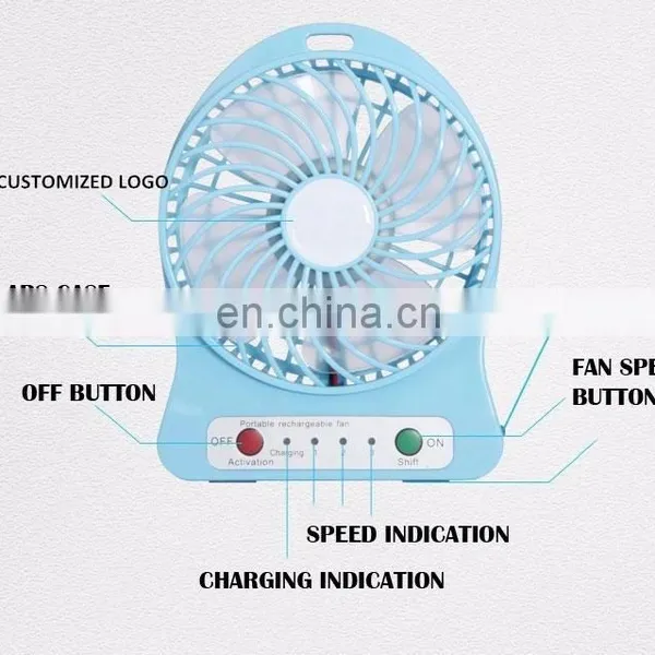 Rechargeable Small Electric Plastic Fashion Usb Desk Fan photo-3