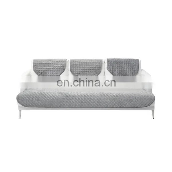 100% Polyester Anti-slip Furniture Protector Quilted Bias Stripe Couch Cover Seat Sofa Slipcover Set photo-4