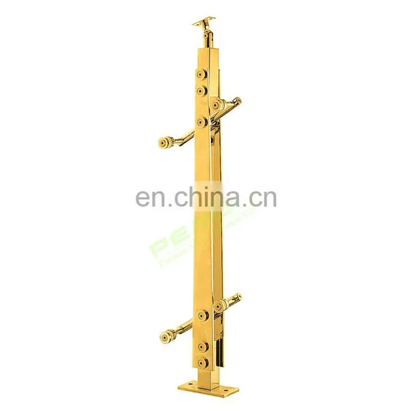 New Fashion Deck Post Sus 304 Balustrade Glass Balcony Railing Stainless Steel Railing Prices photo-3