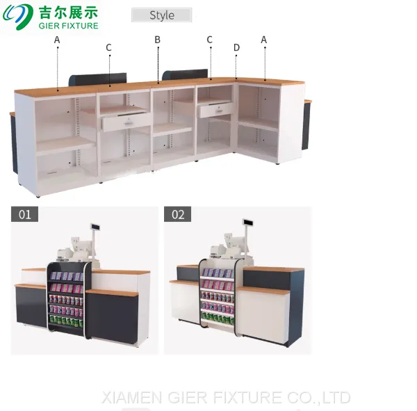 Fashion Store Cashier Desk/steel Checkstand/supermarket Checkout Counter photo-2