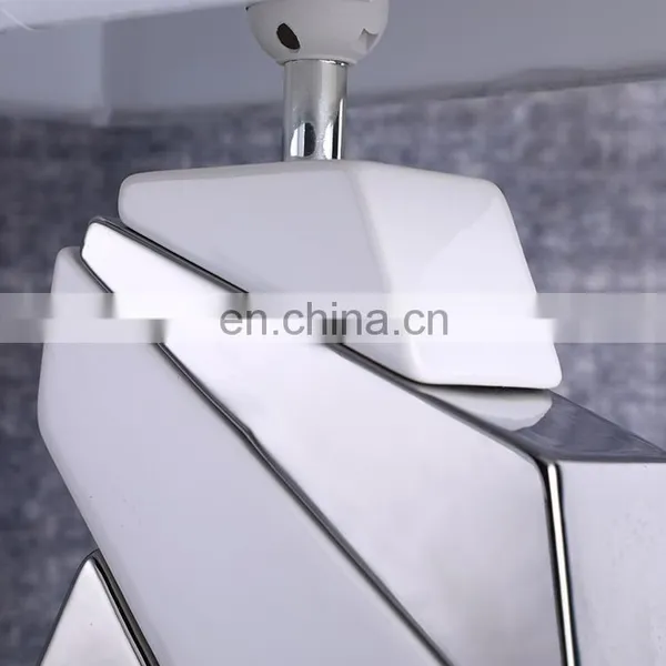 Western Modern Design Geometric Modeling White Ceramic Base Bedside Table Lamps for Home Decor photo-3