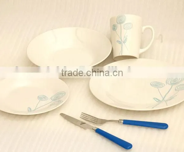 Dinnerware With Purple, Porcelain Qualitier Tableware, Dinnerware Sets Camping