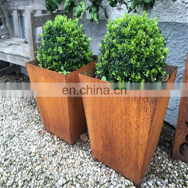 Customize Round/square Corten Steel Stainless Steel Planters Wholesale From China Factory Corten Steel Flower Pot Grow Plants photo-2