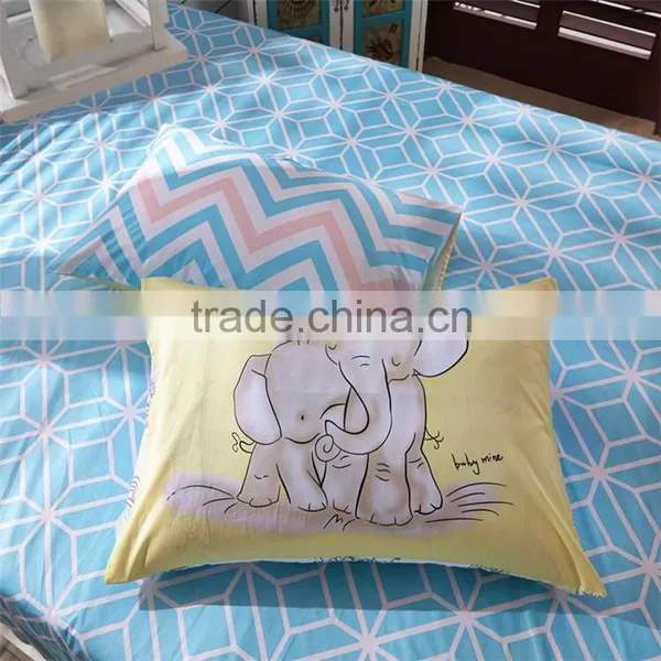 2015 Newest Simple Design Blue Weave Line Printed Cotton Bedspread Bedding Set Comforter Quilt Sets Home Textile for America photo-5